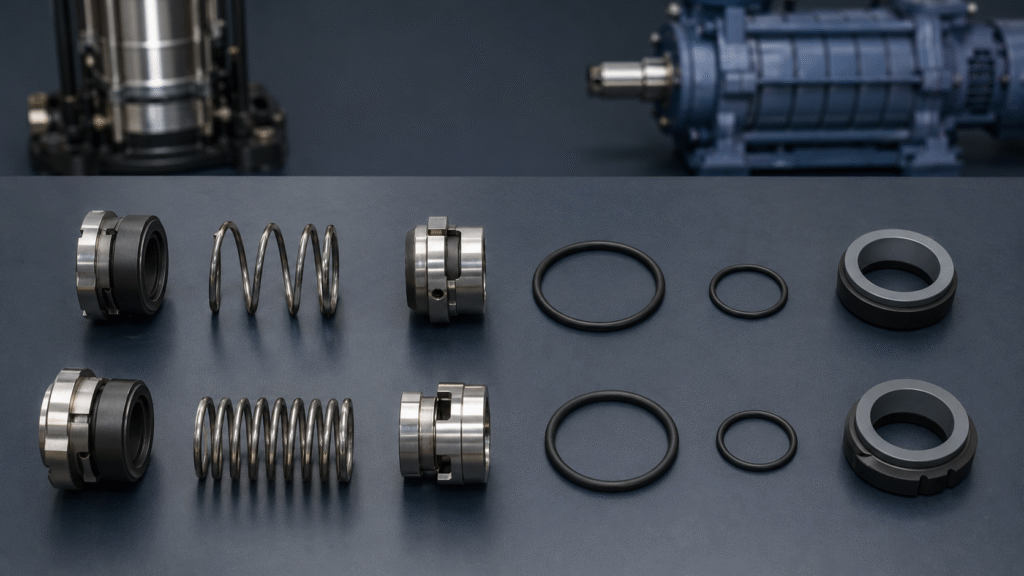 CDLF and CHL mechanical seal components arranged for comparison