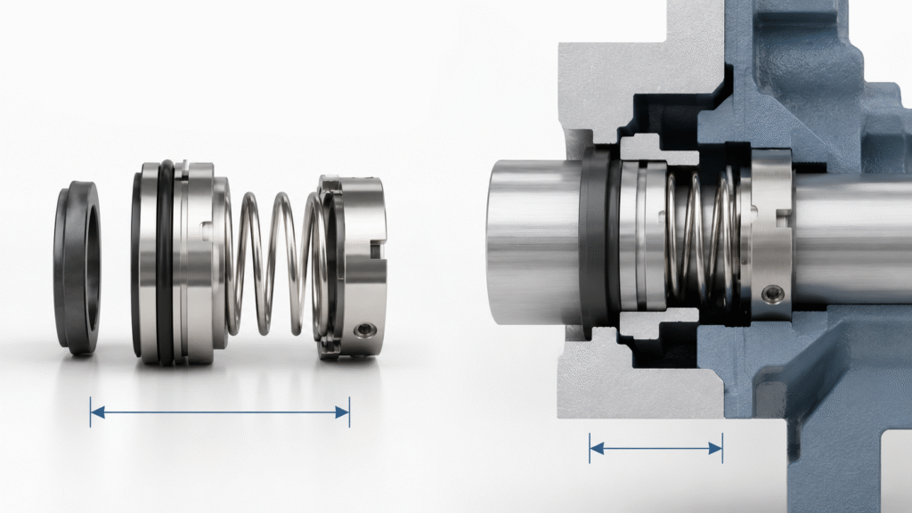 Key dimensions used to measure a mechanical seal