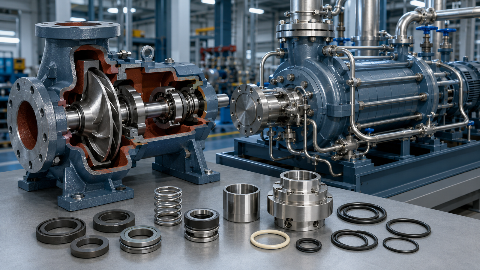 Mechanical seals for hot water and boiler feed pumps