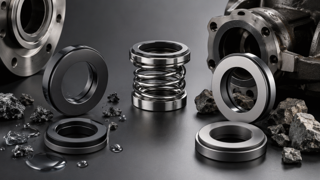 Silicon carbide and tungsten carbide seal face comparison