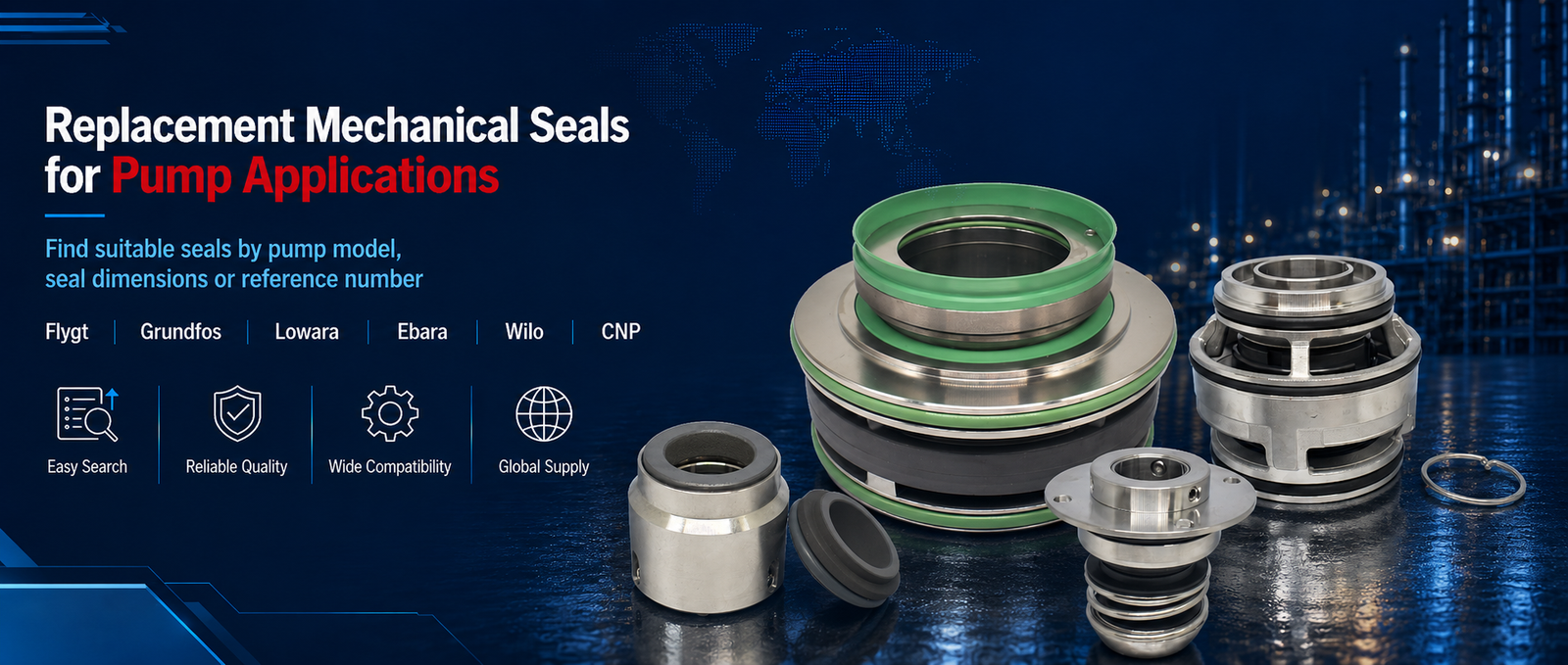 Compatible replacement mechanical seals for pump applications
