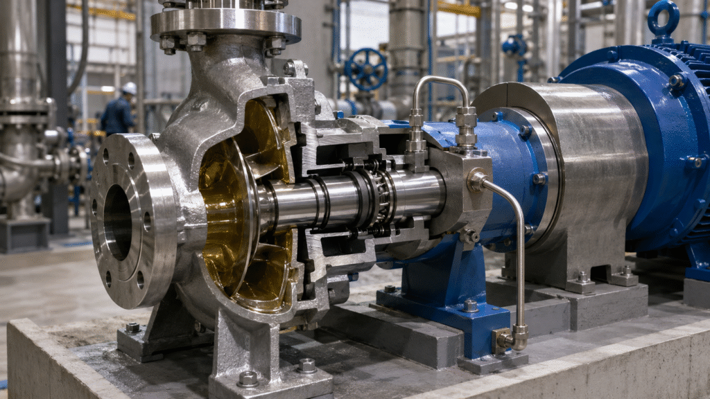 Balanced seal with a stepped sleeve on a high-pressure process pump