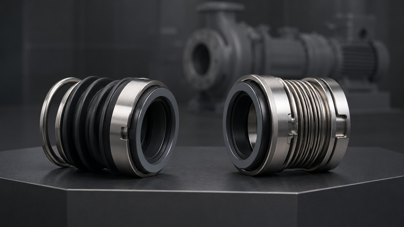Rubber vs metal bellows mechanical seals compared for industrial pumps